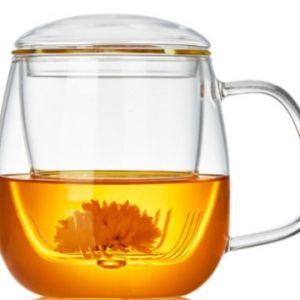 High Borosilicate Thickened Filter Transparent Tea Cup