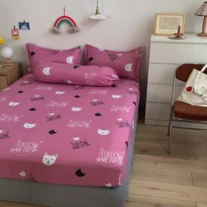 Bestenrose 3 in 1 Bedsheet Cotton Fitted Sheet Twin Queen King 3.5/5/6feet size Printed Bed Sheet