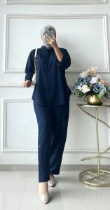 COD | Setelan Wanita Rayon Twill Polos Jumbo & Standar