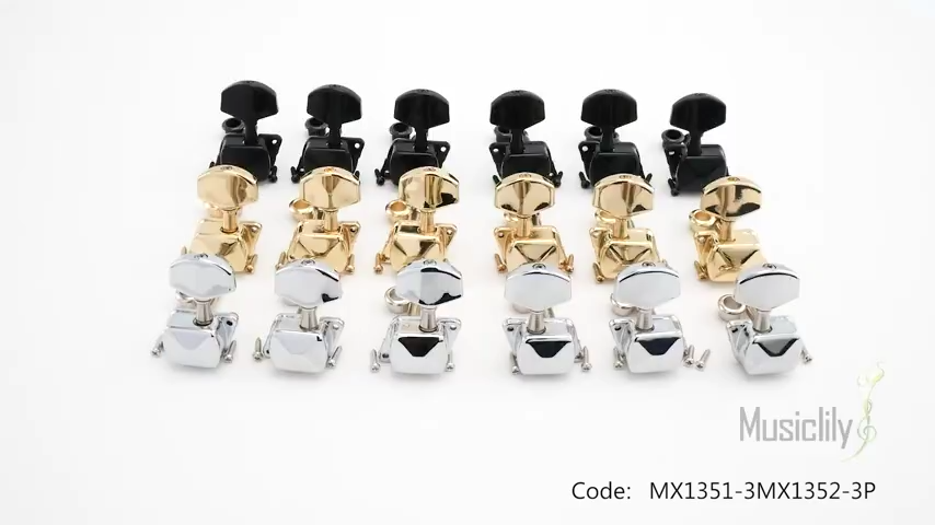 KAWES 6pcs gitar string tuning pasak logam gitar semi-tertutup tombol tuner mesin tuner untuk gitar