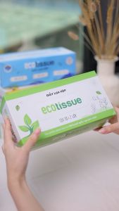 Combo 05 hộp khăn giấy lụa khăn giấy ăn cao cấp Ecotissue hộp 180 tờ siêu mềm mịn thấm hút tốt an toàn khi sử dụng