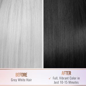 Herbishh Magic Hair Dye Shampoo Black 30ml Sachet | 3 in 1 Grey Coverage | Trial Pack