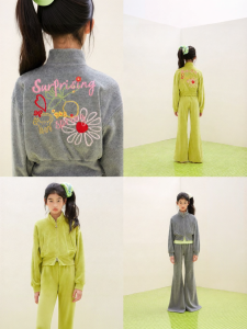 LOVESASAKIDS | Popular Upgraded Cotton Velvet Embroidered Simple Relaxed Suit