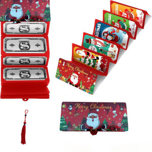 2025 New Cross-Border Santa Claus Dollar Bill 10-Slot Red Envelope Christmas Surprise Party Money Box