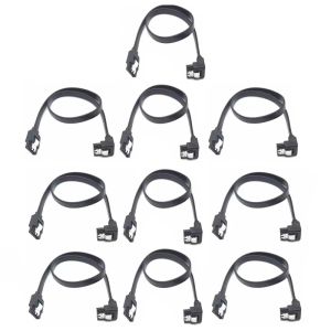 SATA III Cable 6Gbps 50CM Straight Bend HDD SDD Data Cable with Locking Latch for SATA HDD SSD CD Drive Writer Desktop PC