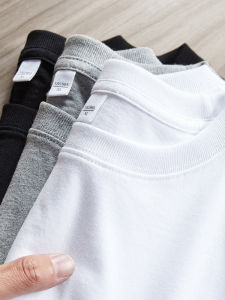AKT | Cotton Plain Leisure Round Neck White T-Shirt