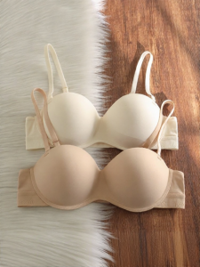 Slim Fit Small Chest Gathered Bra 1/2 Cup Supportive