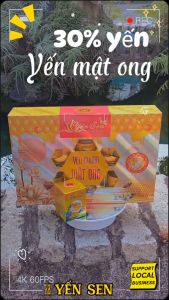 Hộp 6 hũ Yến Sen chưng mật ong 30% yến 70ml