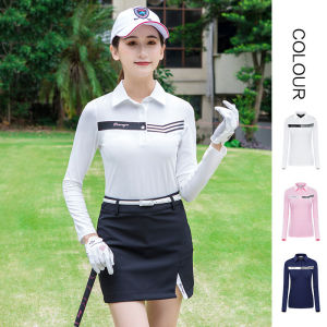 Fashion Golf Womens Shirts Tennis Clothing Sports Wear Women Quick-Drying Long-Sleeved T-Shirt Sunscreen Breathable Golf Apparel Female Shirt Top