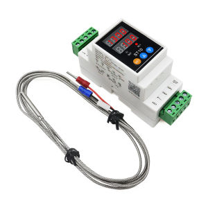 รางดิน LED เอาต์พุตเทอร์โมนาฬิกาปลุกแบบควบคุมอุณหภูมิดิจิตอล PID แบบปรับได้