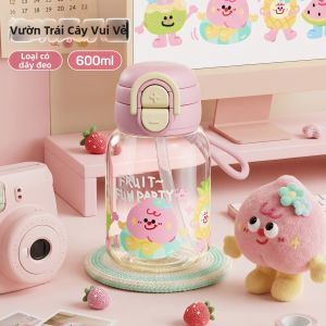 Relea | Bình Nước Dây Hút An Toàn BPA-Free Cho Bé Gái Đi Học Mùa Hè