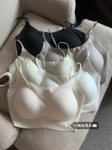 New Ice Silk Jelly Nude Feel Anti Slip Thin Strap Womens Bralette Comfortable Backless Summer Trendy Vest Top Bodycon Fit