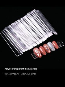 Manicure Implement Transparent Acrylic Display Bar Magnet Display Strip Finished Nail Beauty Display Beauty Professional for Nail Beauty Salon