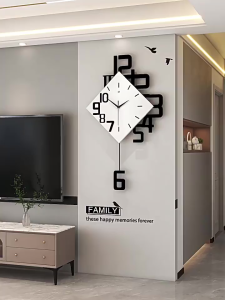 World Aifei Mall Best Creative Stylish Swing Wall Clock Home Mute Wall Clock Living Room Bedroom Digital Quartz Clock