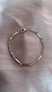GELANG TITANIUM PADI ANTI KARAT ANTI LUNTUR SILVER PRIA WANITA / Gelang Titanium Biji Padi Silver