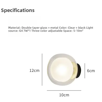 Scandinavian Minimalist Round Glass Wall Light