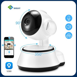 NICELECT Panoramic Camera V380 Pro WiFi IP Camera Home Security Wireless Smart Camera WI-FI Audio Record Surveillance Baby Monitor Indoor