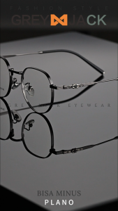 Grey Jack Kacamata Antiradiasi Blueray Bahan Metal Style Oval Fashion Bisnis Pria & Wanita Bisa MInus 5215