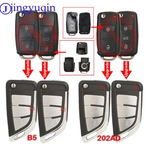 Jingyuqin For VW Passat Touran Tiguan Golf B5 Caddy Jetta Beetle Polo Seat Ibiza Skoda Fabia Superb Modified Flip Car Key Shell