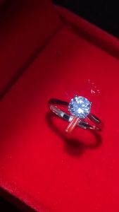 Chard Wake-Cincin Wanita Elegan Fashion Berlian Asli 1 Karat Sertifikat GRA Berlapis Platinum Cincin Cewek Lamaran Tunangan Couples Rings