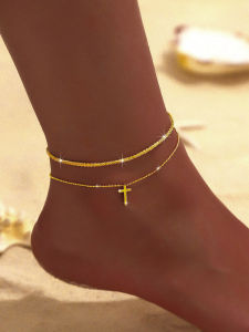 Charms Shiny Sparkling Simple Anklet For Women Gold Silver Color Fashion Jewelry Female Beach Ankle Bracelet on Foot Party Gift