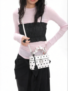 JANDRESS | Original Spring/Summer Audrey Inspired Polka Dot White Lace Square Handbag
