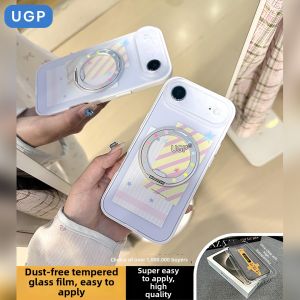 UGP | Rotating Stand Case for iPhone Clear Matte Texture Card Slot Anti-Drop Full Cover