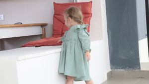 Childrens Cotton Flutter Sleeve Dress Girls One-Piece Dress Princess Dress Solid Color New Arrival INS 2022