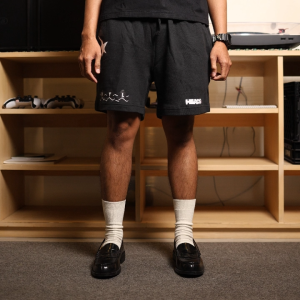 HEADS - Stars Short Black | Celana Pendek Pria/Wanita Graphic Fleece 330gsm