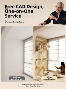 BEIQIVI | Wall-mounted Space-saving Wooden Cat House