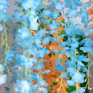 Sampai7an PBP102 / Tanaman Hias Bunga Daun Wisteria Model Rambat Juntai Dekorasi Ruangan Cafe Tamu Hanging Flower Plastik Hiasan Pajangan Dinding Ornamen Artificial / COD