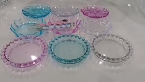 Round Acrylic Nail Art Palette False Nail Tips Mixing Color Glacier Crystal Palette Display Shelf Manicure Tool Jewelry Tray[J]