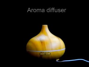 550ML Wood Grain Humidifier Mute With Essential Oil Aromatherapy Diffuser Night mode Ultrasonic