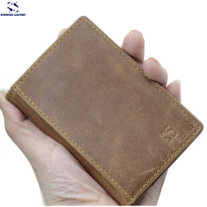 [FREESHIPMAX] Ví da đựng thẻ card holder nam nữ da bò thật cao cấp bóp da nhỏ gọn gập đôi nhiều ngăn thời trang Songhan Leather Mẫu 2 ngăn ngoài Songhan Leather