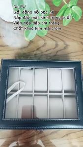 HỘP ĐỰNG ĐỒNG HỒ SANG TRỌNG 10 NGĂN bọc da cao cấp KUMORI STORE