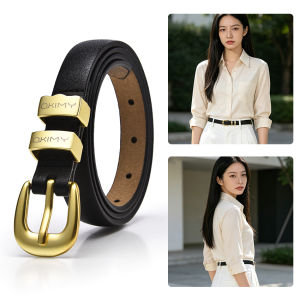 MENSPE Fashion Women Belts Retro Belt Elegant Slim Belt Soft Cow Leather Belt Adjustable Girls Ladies Long Straps Waistbands Dress Coat Alloy Buckle Leisure Belt