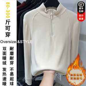 Double-Sided Fleece Long Sleeve T-Shirt Womens Thermal Base Layer Shirt Warm Top Winter Commute Style Pure Color Casual