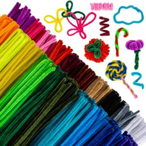 100PCS Colorful Fuzzy Wires Chenille Twisted Sticks DIY Handmade Tools Childrens Handmade