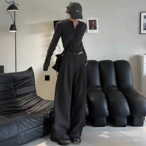 Autumnal Elegant Womens Long Sleeve Sweater And Pleated Pants Two-Piece Set High Waist Flattering Floral Print Casual Wear