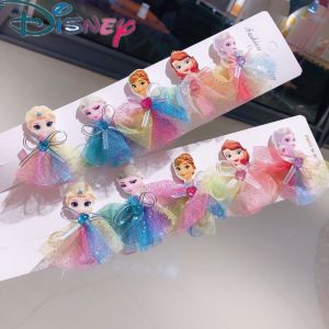 ZEEMIN Christmas 2 Pieces/Random Disney Frozen Children Hairpin Cute Cartoon Anime Elsa Princess Figures kids Girls Hair ring Headdress Toys Gift