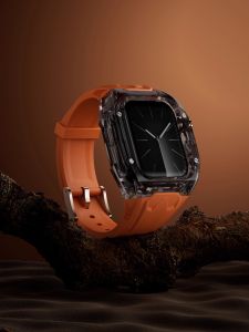 Applicable to Applewatch9 Ultra Transparent Character and Picture Frame Restoration Richard Transparent Crystal Protective Case Apple Watch IWatch S8/7/6/5 Integrated Case Strap Glacier Trendy Men Classy