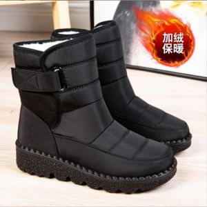 Womens Winter Thick Bottomed Fleece Lined High Top Snow Boots Warm Outdoor Slip Resistant Extra Thick Cotton Shoes