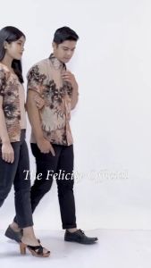 Batik Couple Wanita Pria Atasan Kemeja Atasan Blouse Batik Modern Motif akar