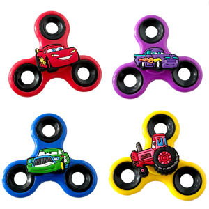 Bandai | 1 Pc Cute Cars Action Figures Fidget Spinner Mater Ka-chow PVC Model Finger Stress Relieving Hand Spinner Gift Toy
