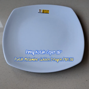 Piring Kotak Ceper 10" Melamine - Golden Dragon P0510