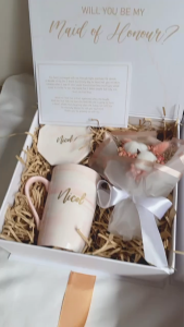 [SG] Personalised Customised Kiara Blush Marble Glass Gift Box Birthday Gift Bridesmaid Gift Wedding Gift