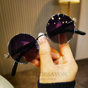 BULLE DE SAVON | Natural Horn Round Frame Sunglasses