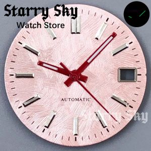 Starry Sky New 29mm Snow Texture Watch Dial With Green Luminous Watch Hands Suitable For NH35 Automatic Movement Watch Accessory