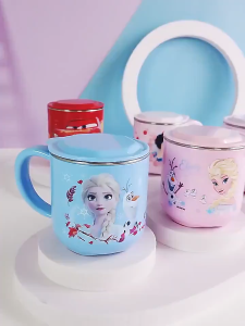 Frozen 2 Disney Childrens Water Cup Home Stainless Steel Cup With Lid Drinking Utensils Cup Kids Stainless Elsa Car