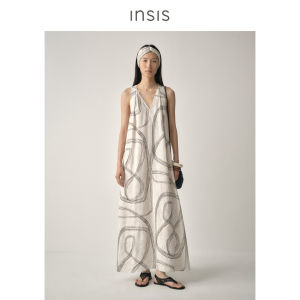 INSIS FEMME | Printed Knot A-Line Linen Summer Dress